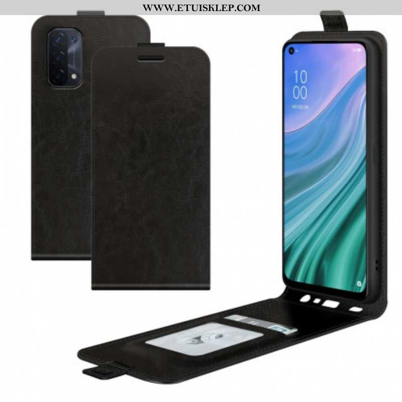 Etui Folio do Oppo A54 5G / A74 5G Skórzany Futerał Pionowa Klapa Z Efektem Skóry